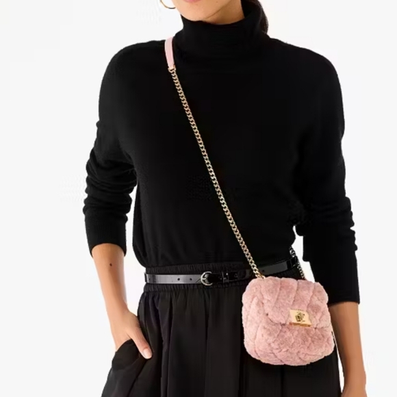 Kate Spade Carey Faux Fur Quilted Micro Flap Crossbody, Rose Smoke - Picture 2 of 5